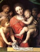 The Virgin Carrying the Sleeping Child with Three Angels (mk05), Bernadino Luini